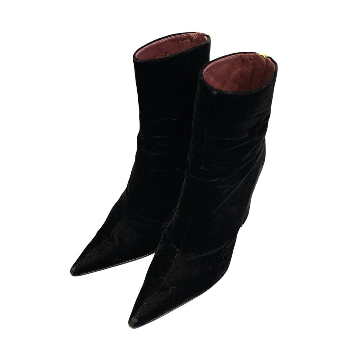 velvet pointed toe bootsヒールブーツMM22FW AC305