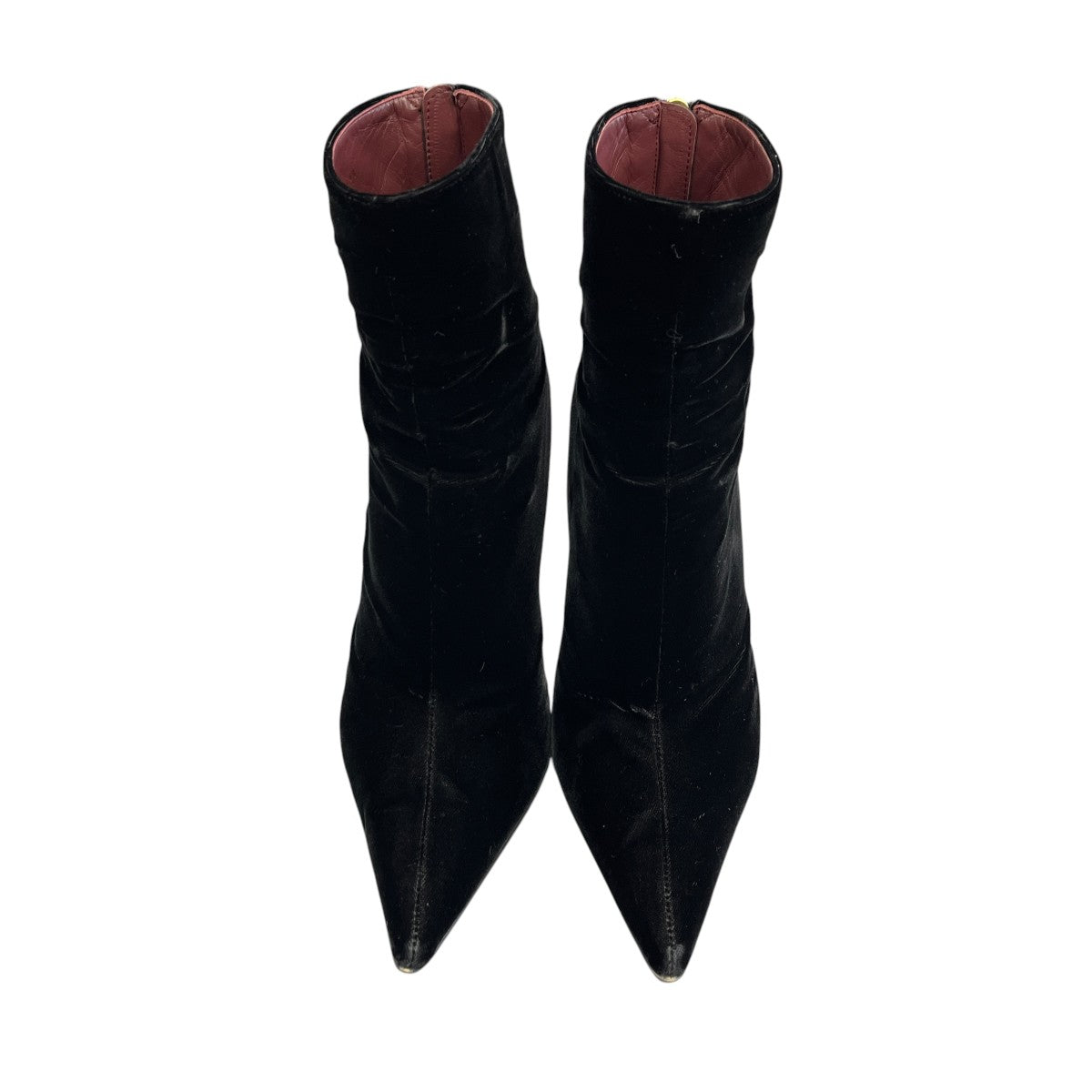 velvet pointed toe bootsヒールブーツMM22FW AC305