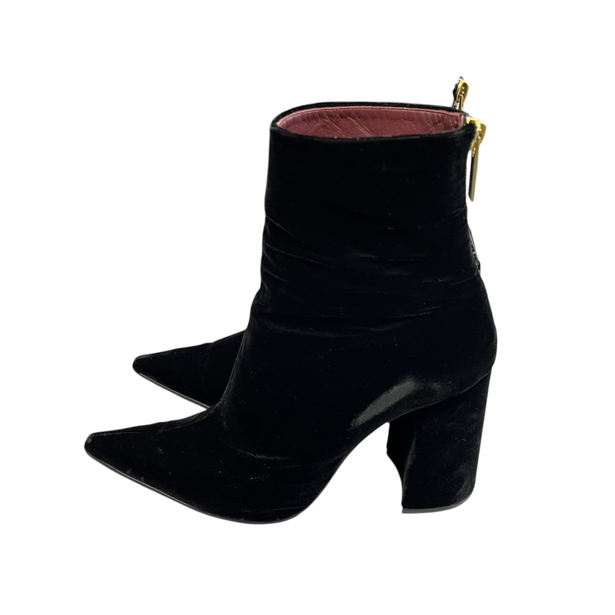velvet pointed toe bootsヒールブーツMM22FW AC305