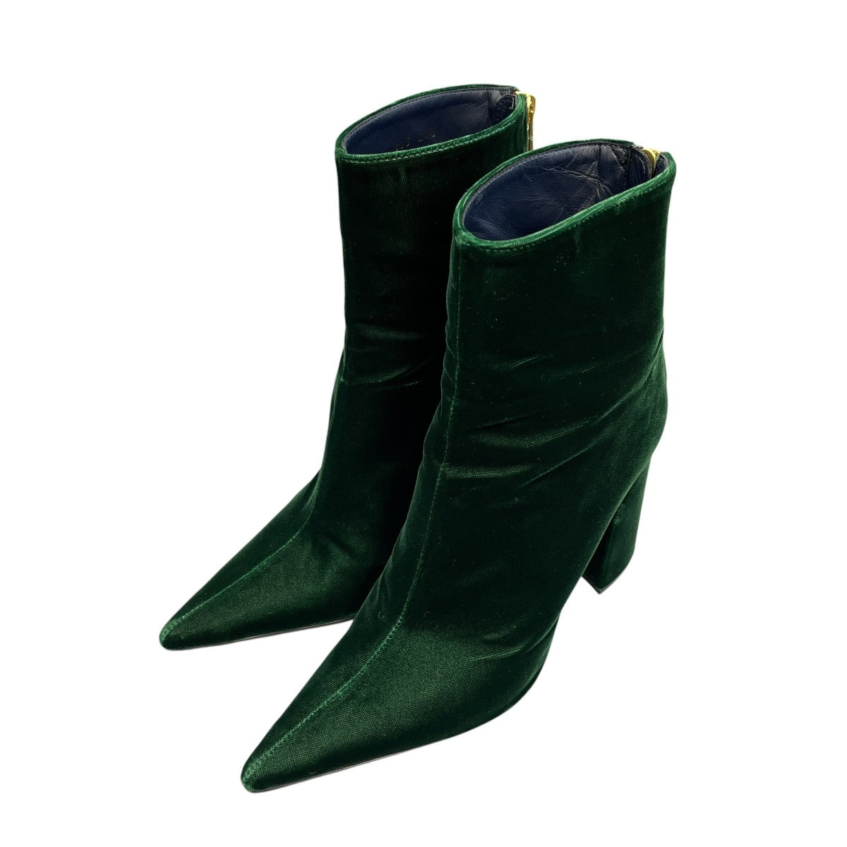 velvet pointed toe bootsヒールブーツMM22FW AC305