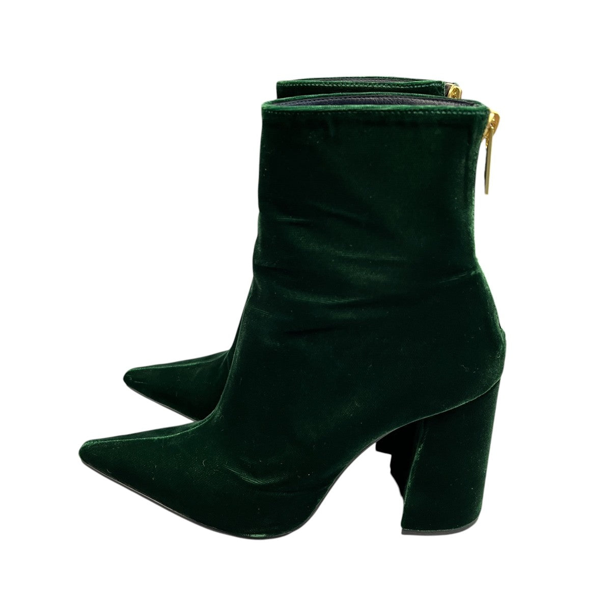 velvet pointed toe bootsヒールブーツMM22FW AC305