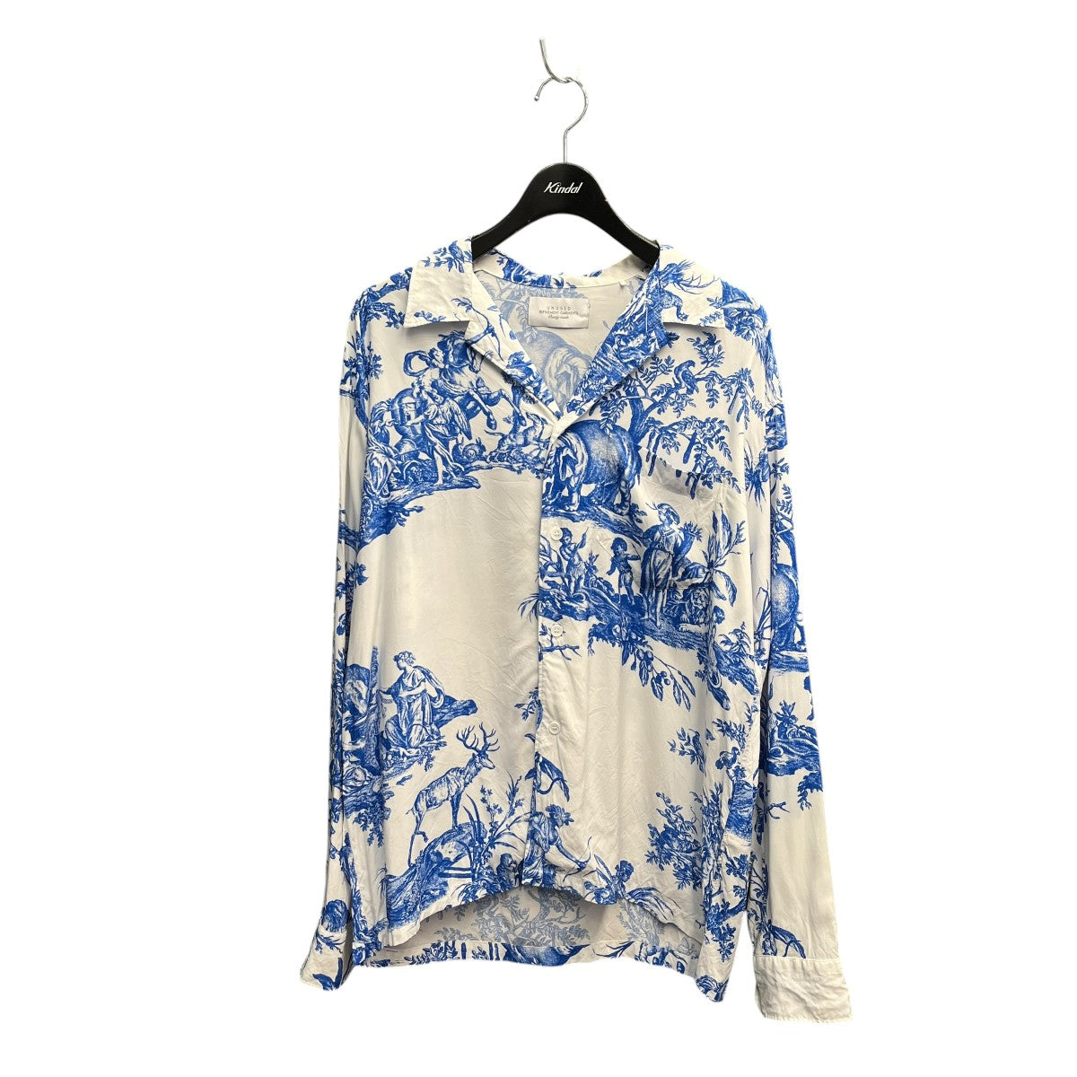 4 continents print long sleeve shirtオープンカラーシャツUS2417