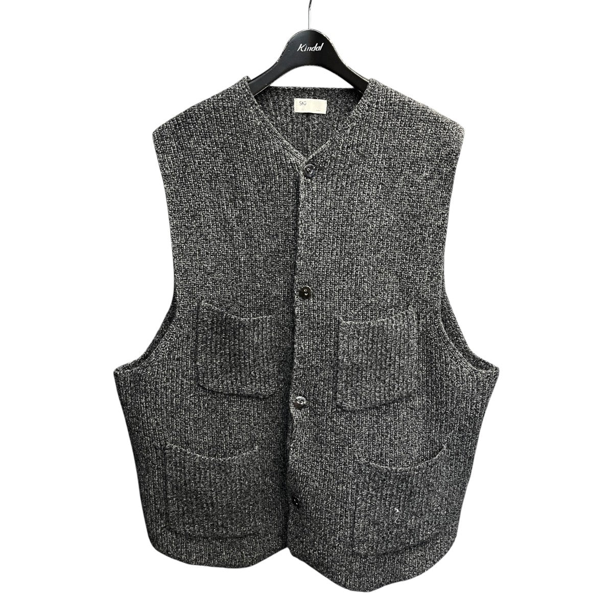 melange knit chokkiニットベストKN25011