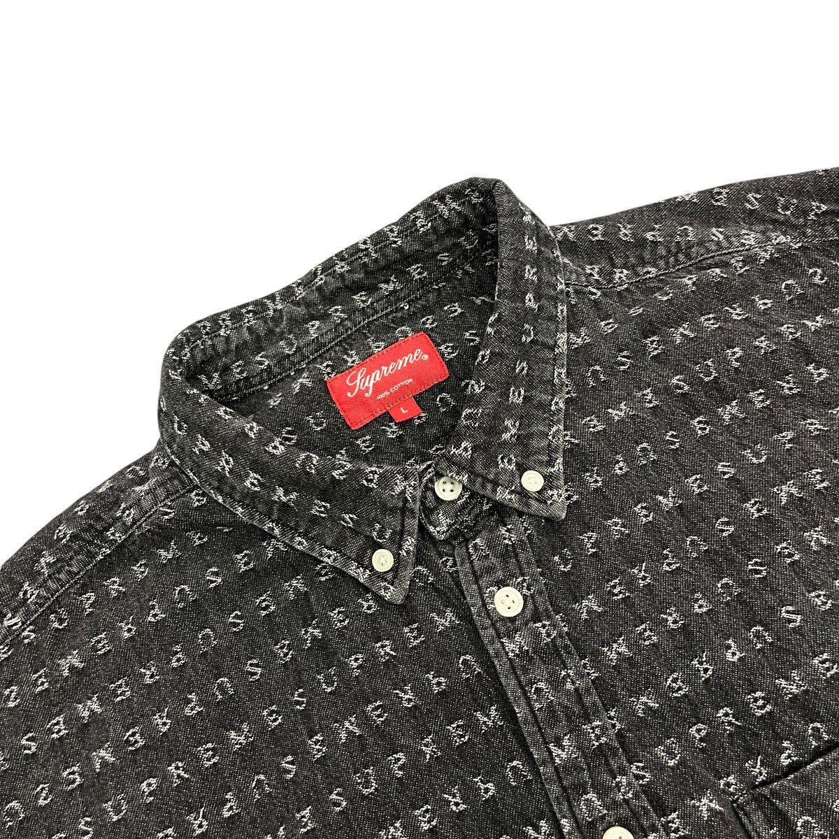 Supreme Warp Jacquard Logos Denim Shirtデニムシャツ 古着・中古-3枚目のアイテム画像