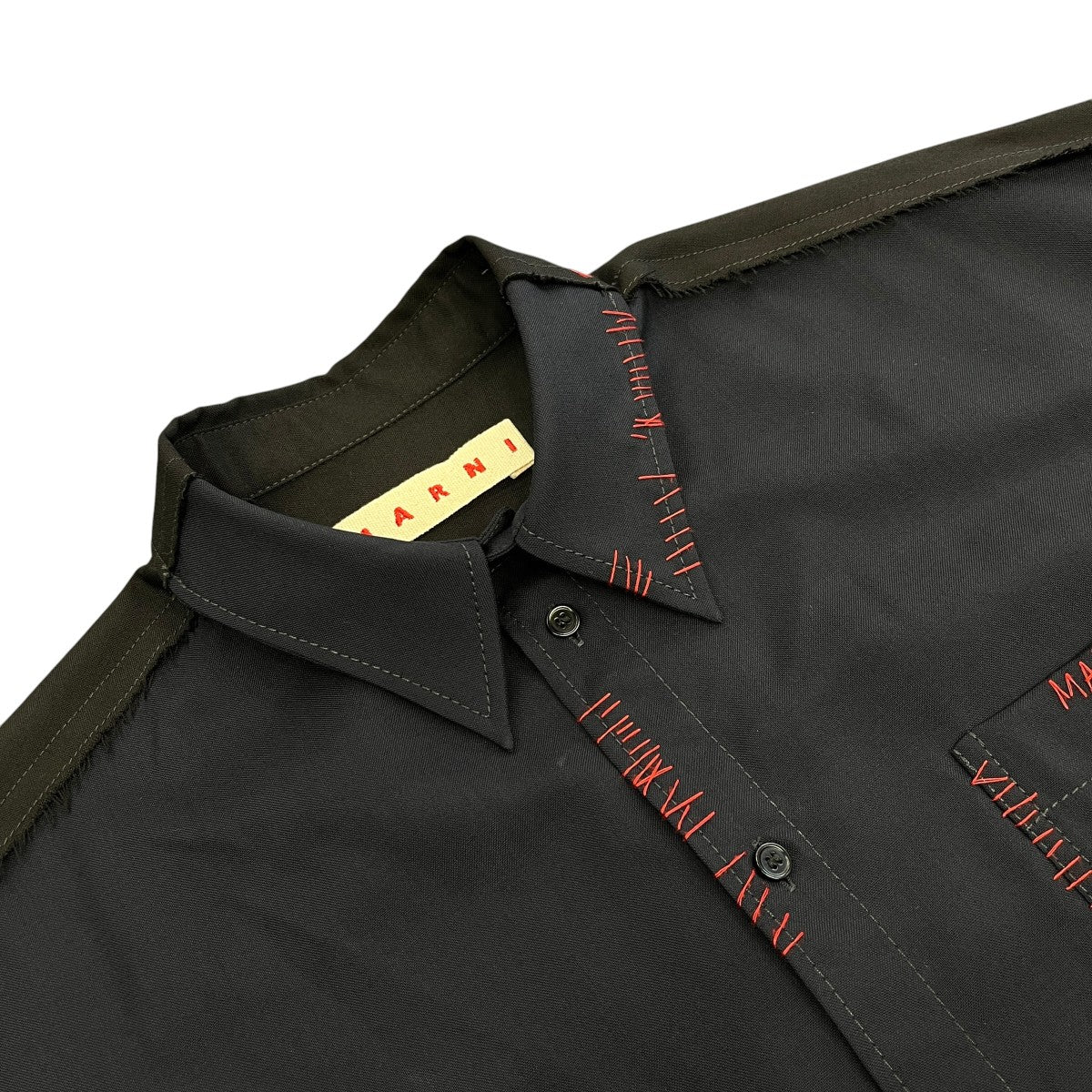 MARNI 25SSポリエステルウールトロピカルバイカラーシャツレギュラーカラーシャツCUMU0278QS 古着・中古-3枚目のアイテム画像