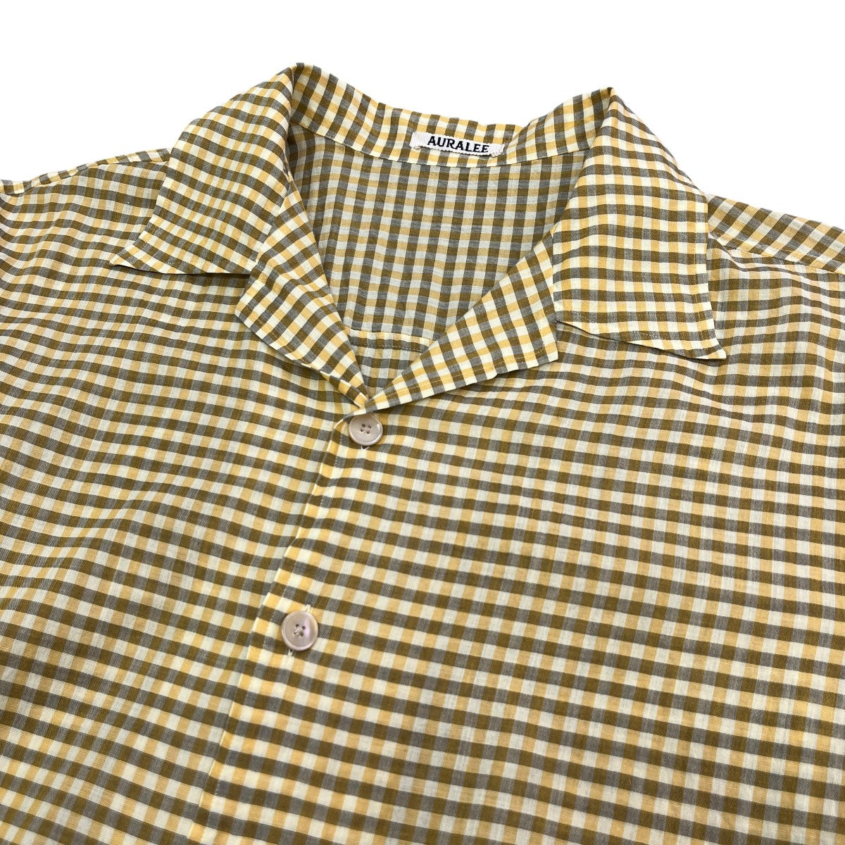 AURALEE 26SSAIRY LIGHT COTTON CHECK HALF SLEEVED SHIRT半袖チェックシャツA26SS02GC 古着・中古-3枚目のアイテム画像