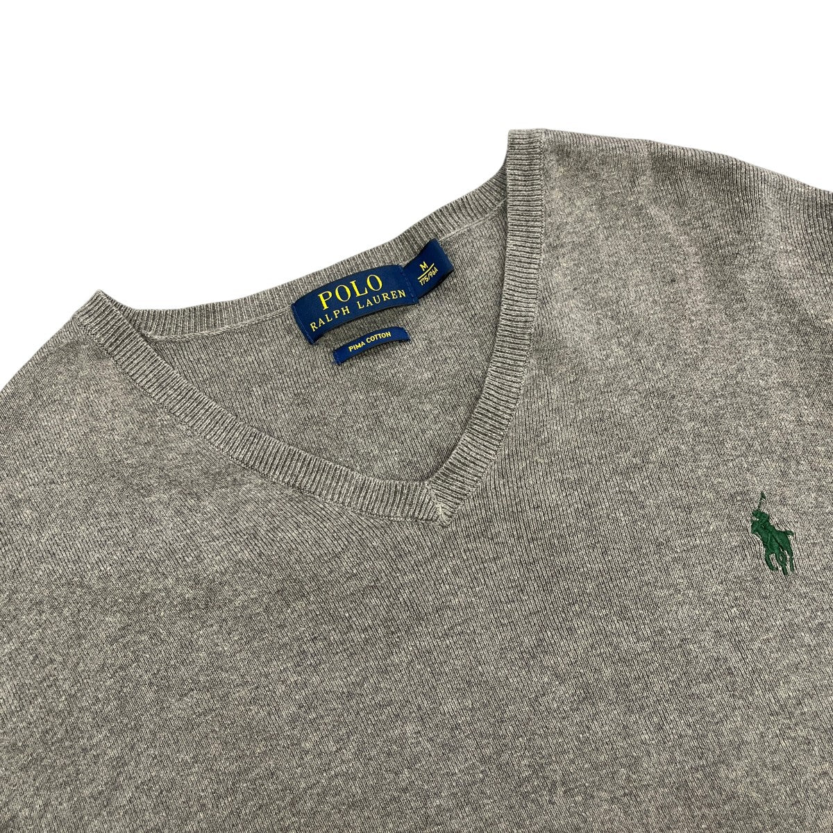 POLO RALPH LAUREN PIMA COTTONVネックニット4700308211 古着・中古-3枚目のアイテム画像
