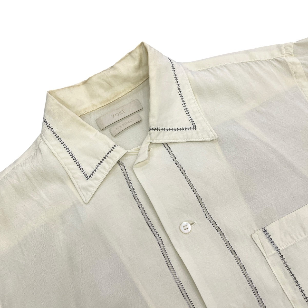 YOKE 25SSEMBROIDAREY OPEN COLLAR SHIRT半袖シャツYK25SS0938SH 古着・中古-3枚目のアイテム画像