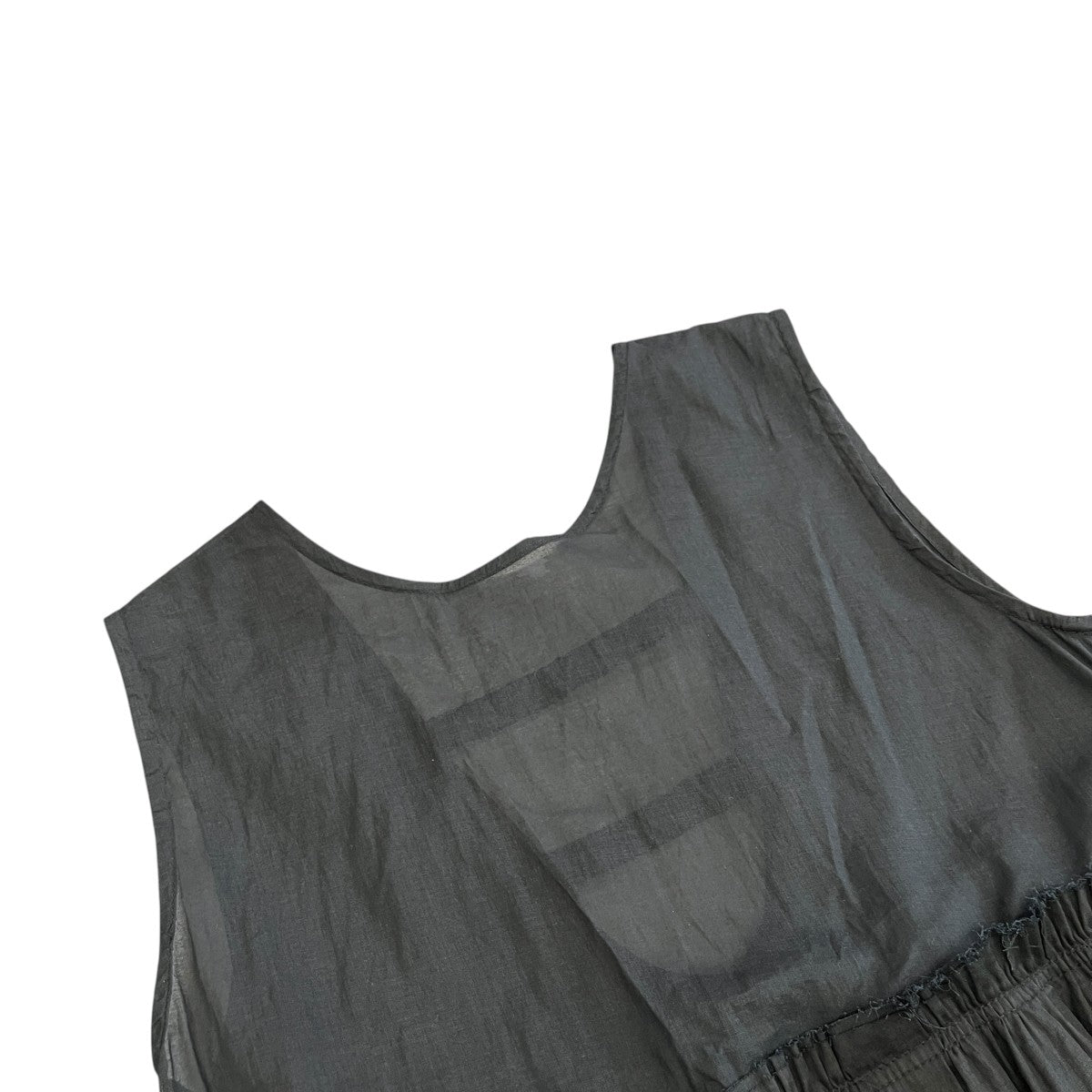 ANUKE Sheer Peplum Topsノースリーブブラウス62410403 古着・中古-3枚目のアイテム画像