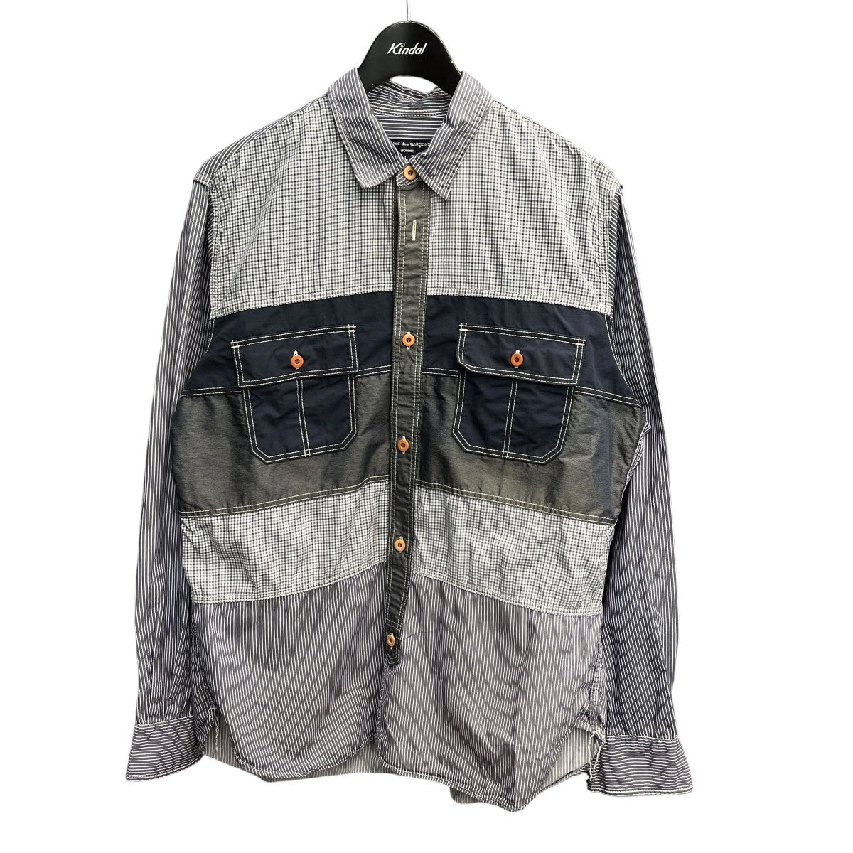 COMME des GARCONS HOMME 18AWストライプシャツHB-B004 古着・中古-1枚目のアイテム画像