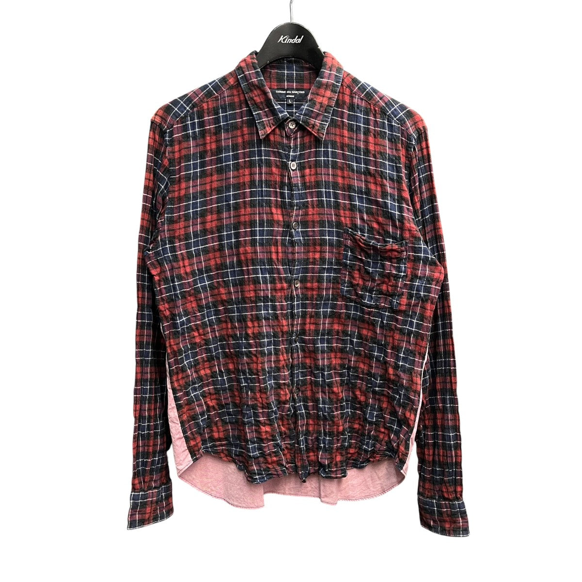COMME des GARCONS HOMME 10SS長袖チェックシャツHE-B125 古着・中古-1枚目のアイテム画像