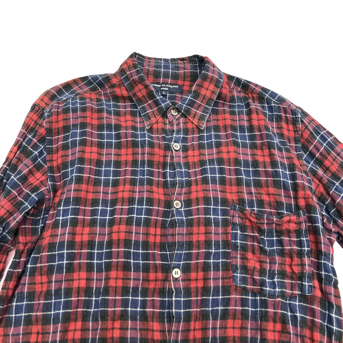 COMME des GARCONS HOMME 10SS長袖チェックシャツHE-B125 古着・中古-3枚目のアイテム画像