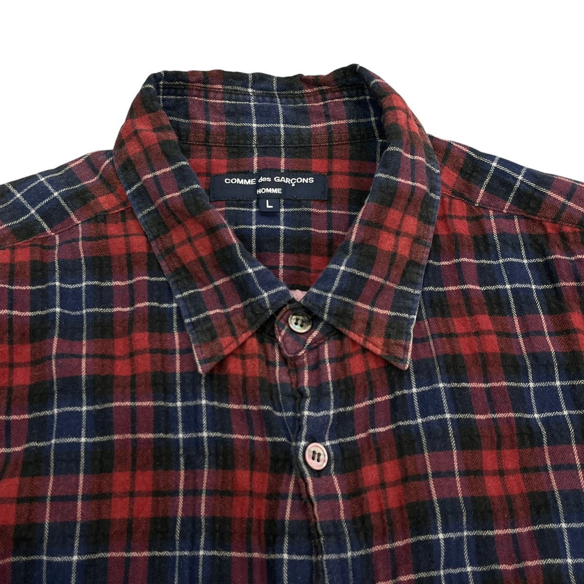 COMME des GARCONS HOMME 10SS長袖チェックシャツHE-B125 古着・中古-6枚目のアイテム画像
