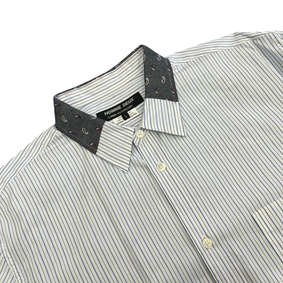 COMME des GARCONS HOMME DEUX 16SSストライプシャツDQ-B029 古着・中古-3枚目のアイテム画像