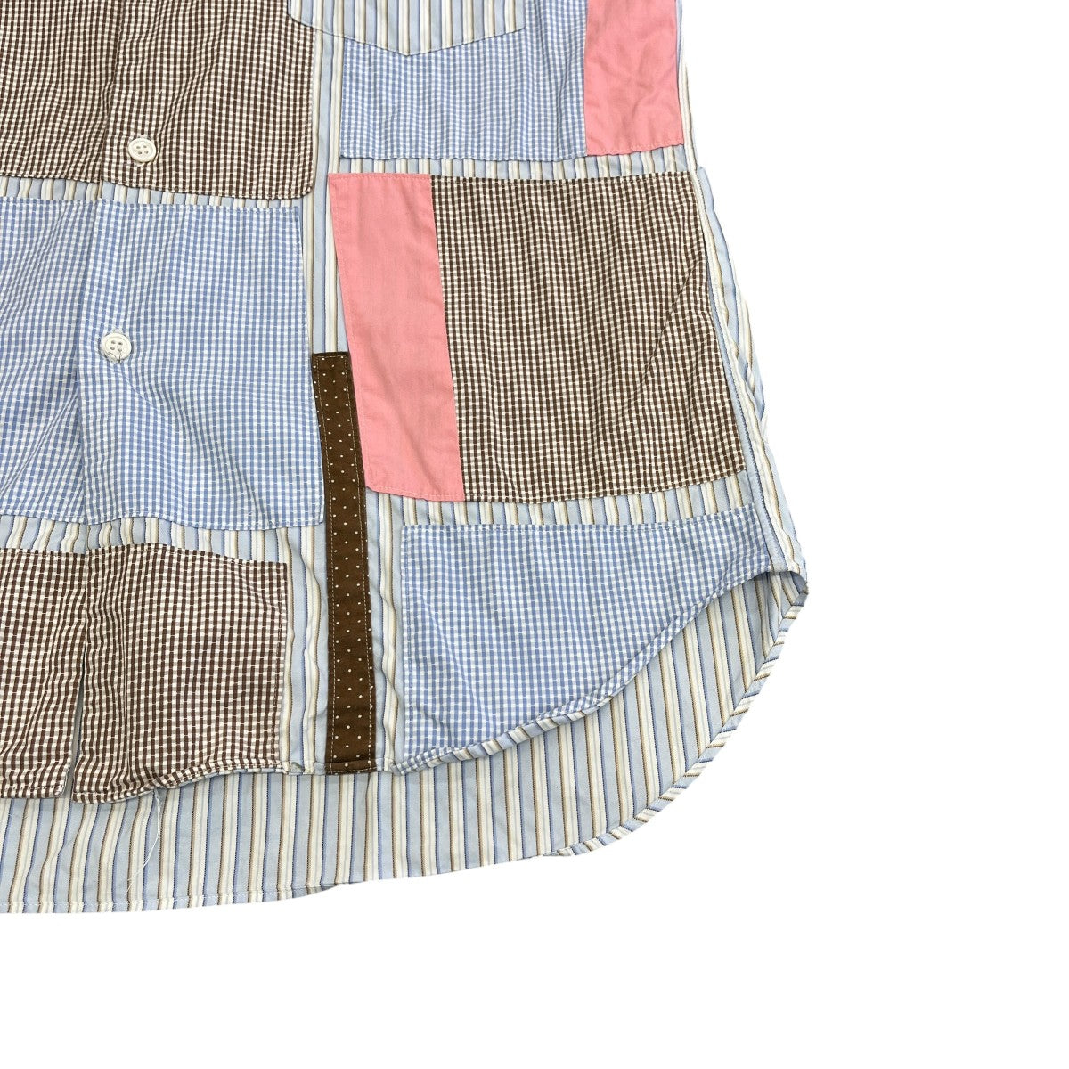 COMME des GARCONS HOMME DEUX 16AWパッチワークストライプシャツDR-B025 古着・中古-5枚目のアイテム画像