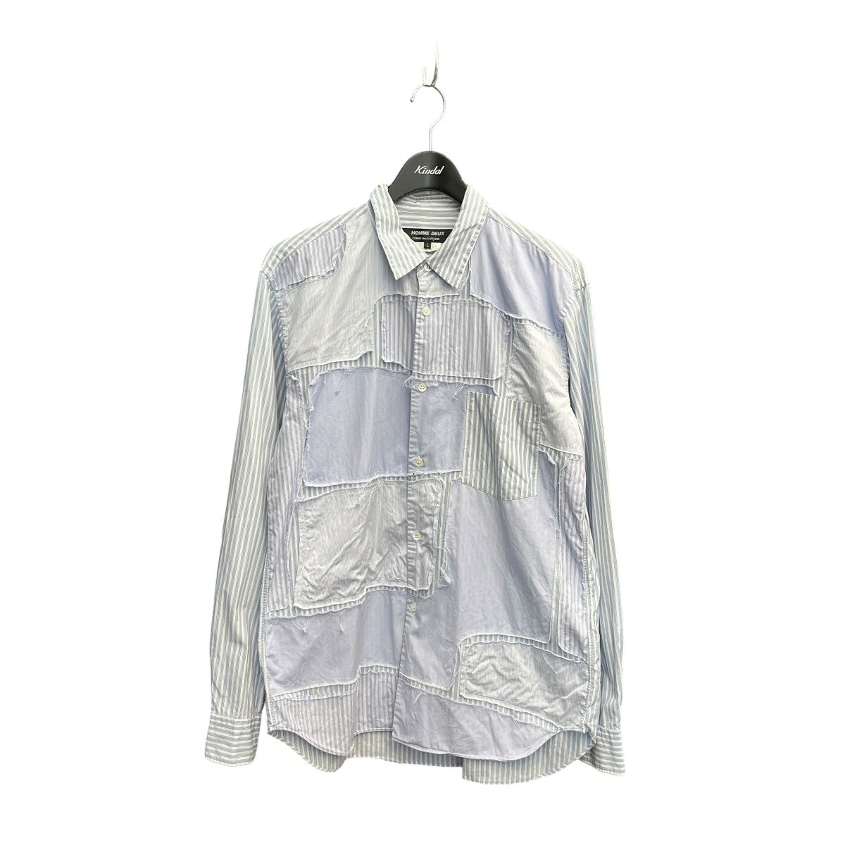 COMME des GARCONS HOMME DEUX 19SSパッチワークストライプシャツDC-B035 古着・中古-1枚目のアイテム画像