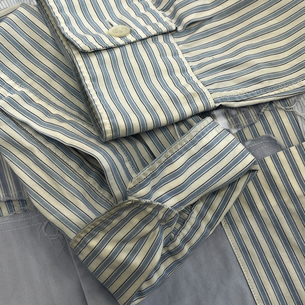 COMME des GARCONS HOMME DEUX 19SSパッチワークストライプシャツDC-B035 古着・中古-7枚目のアイテム画像