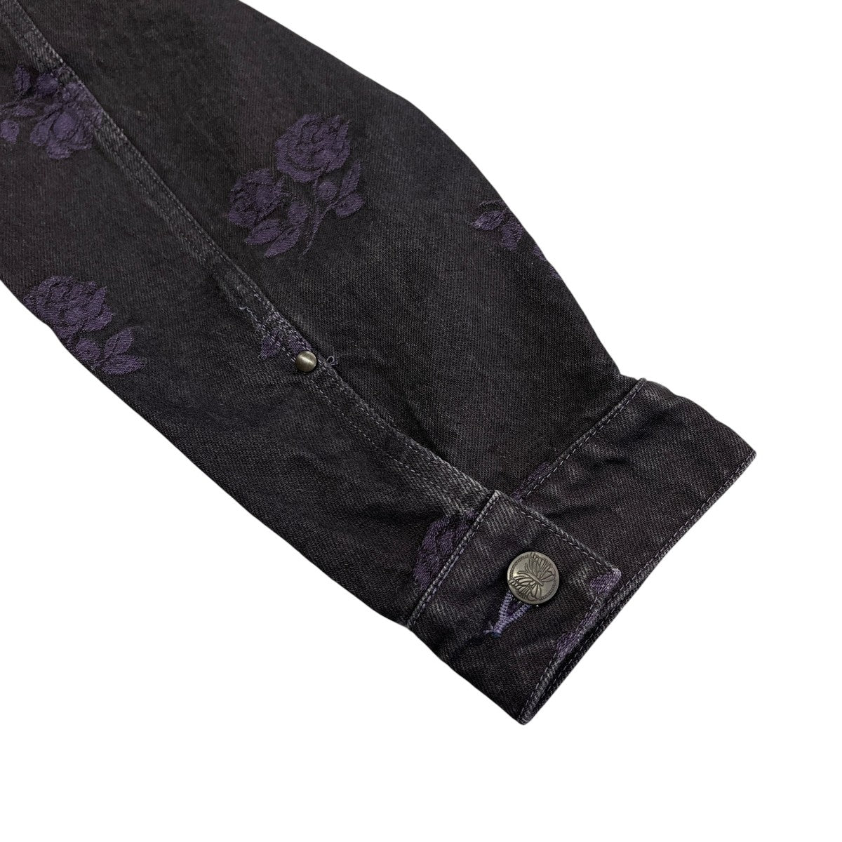 Needles M．W． Jean Jacket 13oz Denim Rose Jq．フラワーパターンデニムジャケットPU196 古着・中古-4枚目のアイテム画像