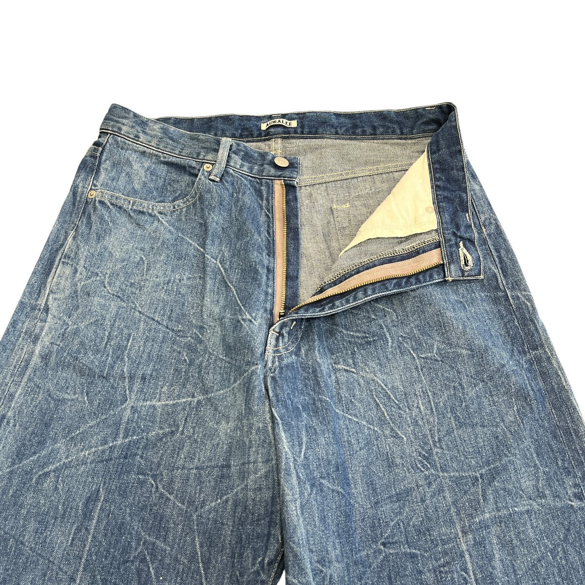 SELVEDGE FADED LIGHT DENIM PANTSワイドデニムパンツA23SP02DE