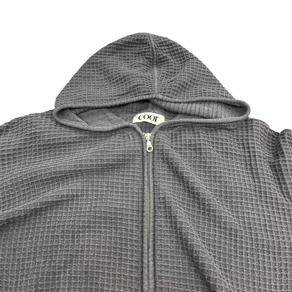 Waffle Cotton Hooded Zip Up長袖ジップパーカーCXG2KT08K