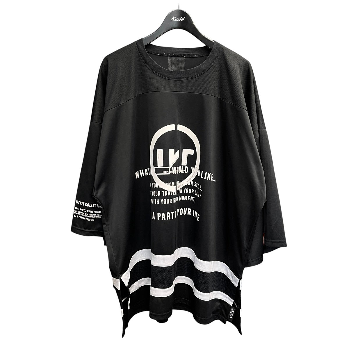 OVER SIZE MESH T-SHIRTプリントT七分袖Tシャツ006-CU03