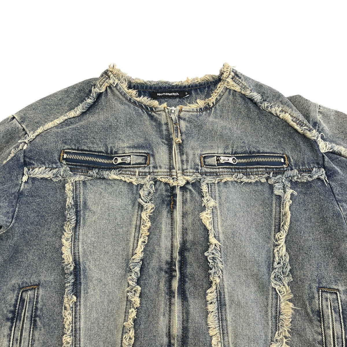Cut Off Non-Collar Denim Jacketデニムジャケット