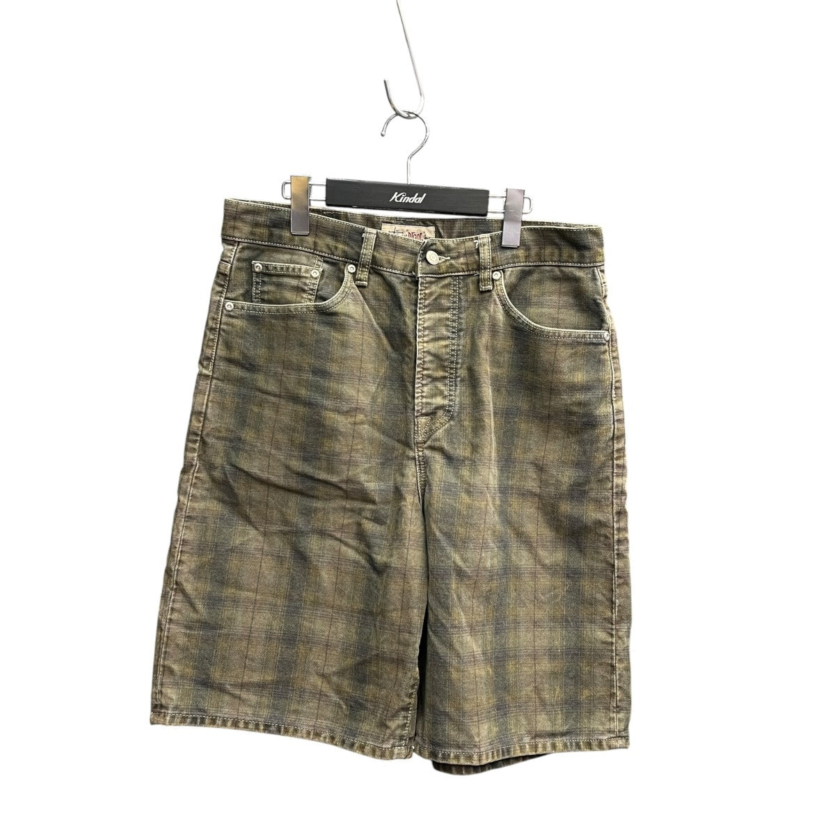 stussy BIG OL SHORTS CANVAS PLAIDハーフパンツ112322 古着・中古-1枚目のアイテム画像