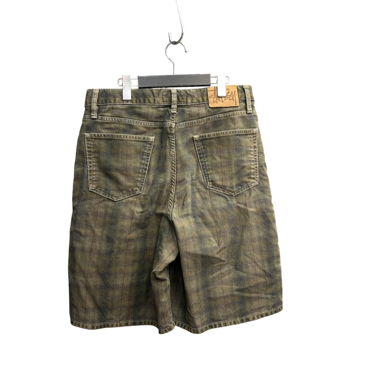stussy BIG OL SHORTS CANVAS PLAIDハーフパンツ112322 古着・中古-2枚目のアイテム画像