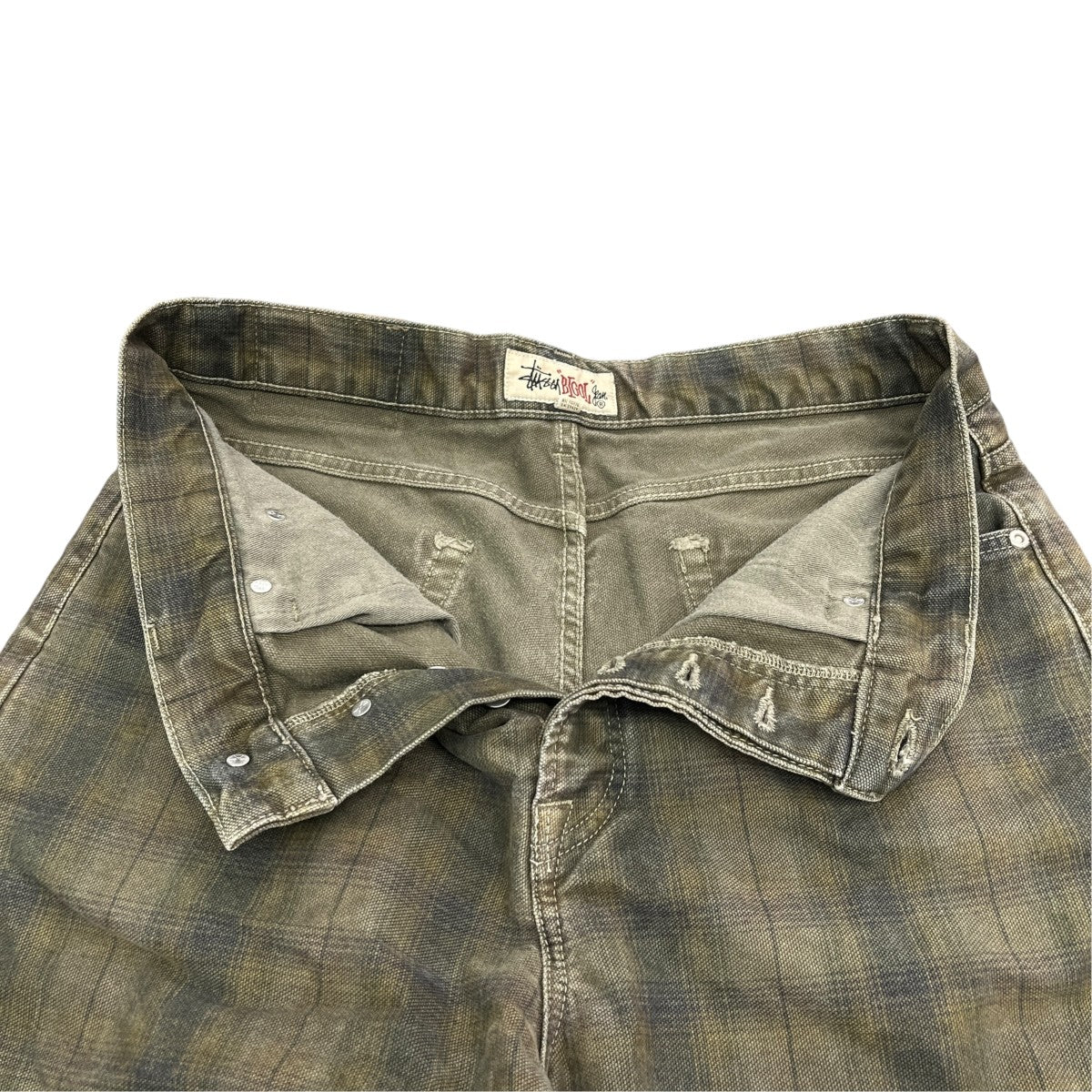 stussy BIG OL SHORTS CANVAS PLAIDハーフパンツ112322 古着・中古-3枚目のアイテム画像