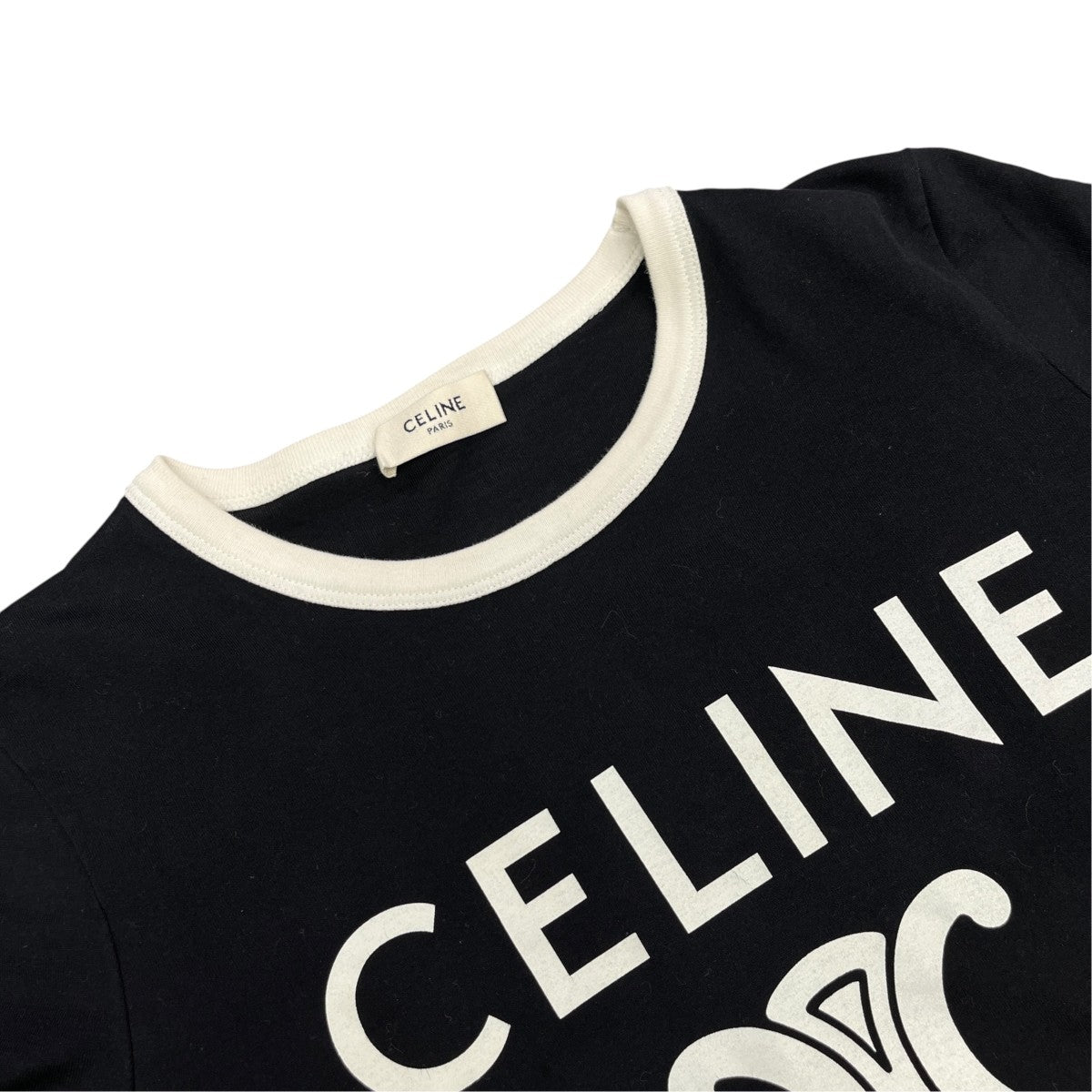 CELINE PARIS Tシャツ   コットンジャージー半袖カットソー2X872671Q.38AW
