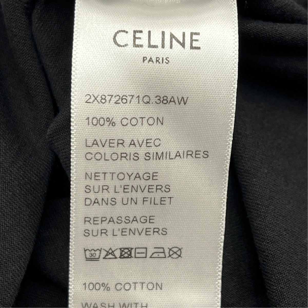 CELINE PARIS Tシャツ   コットンジャージー半袖カットソー2X872671Q.38AW