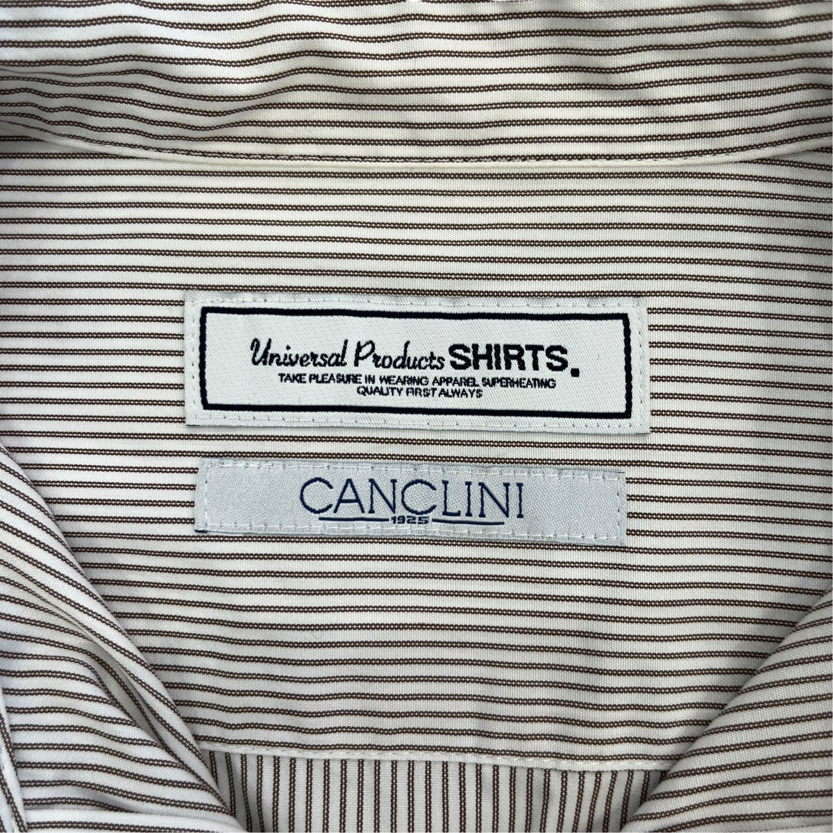 CANCLINI FRENCH FRONT L S SHIRTSストライプシャツ253-60301