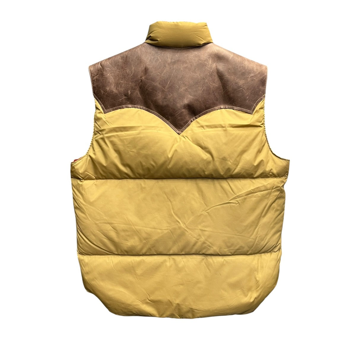 Rocky Mountain Featherbed×WAREHOUSE ダウンベスト ブラウン×ベージュ