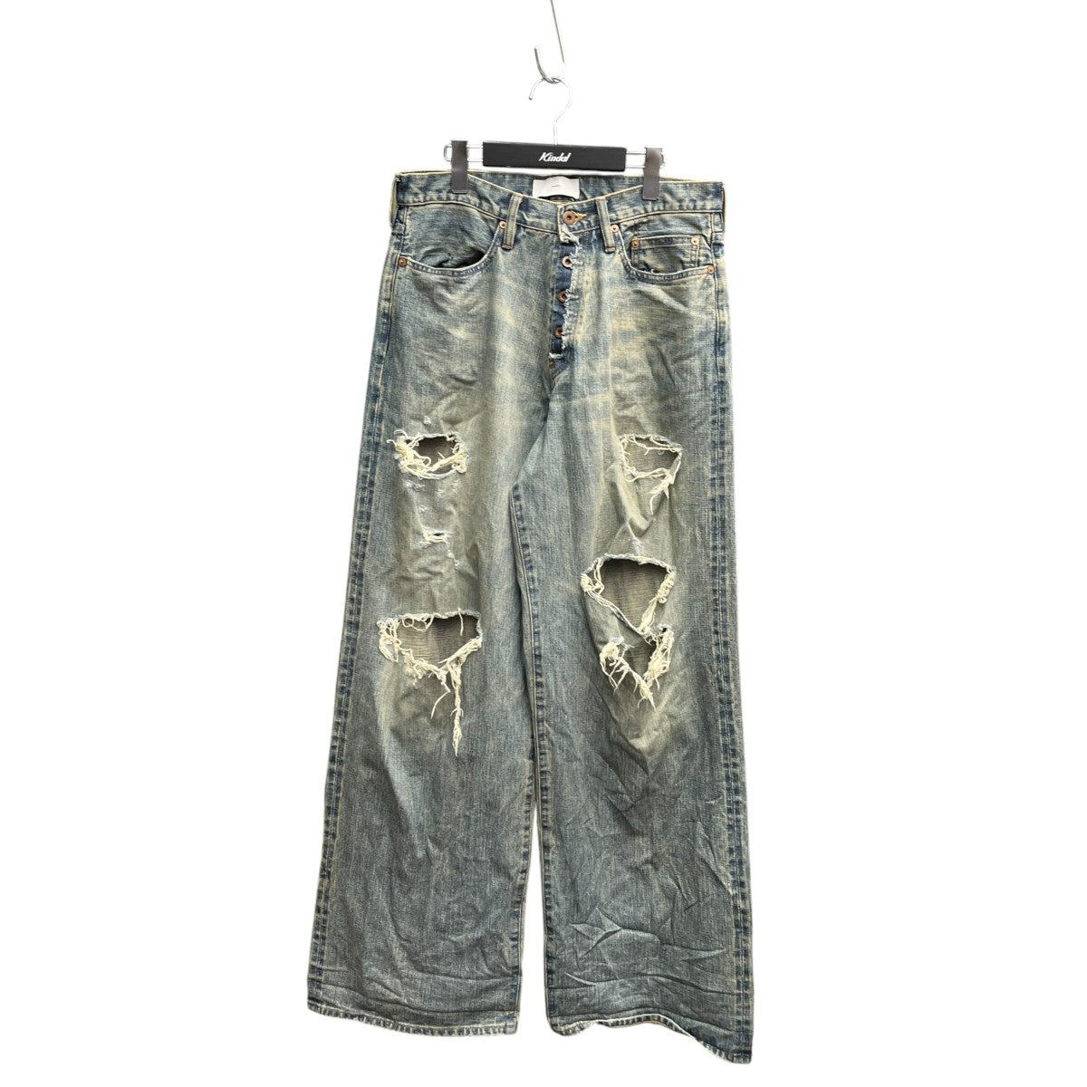 DAMAGED MODERN DENIM PANTS WIDE CUTデニムパンツ25880409