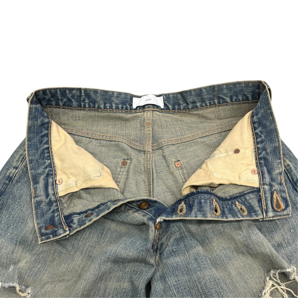 DAMAGED MODERN DENIM PANTS WIDE CUTデニムパンツ25880409