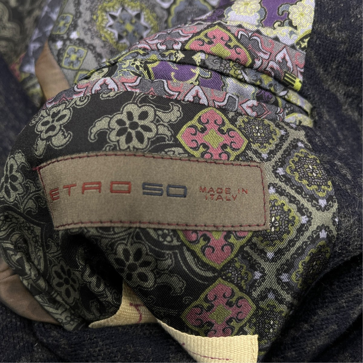 ETRO ウールナイロンチェスターコート152-1185A-0166 古着・中古-6枚目のアイテム画像