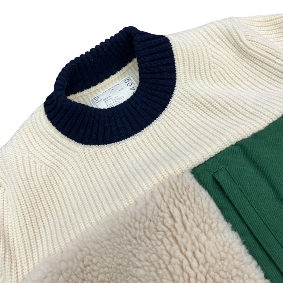 sacai faux shearling knit pulloverニット20 02400M 古着・中古-3枚目のアイテム画像