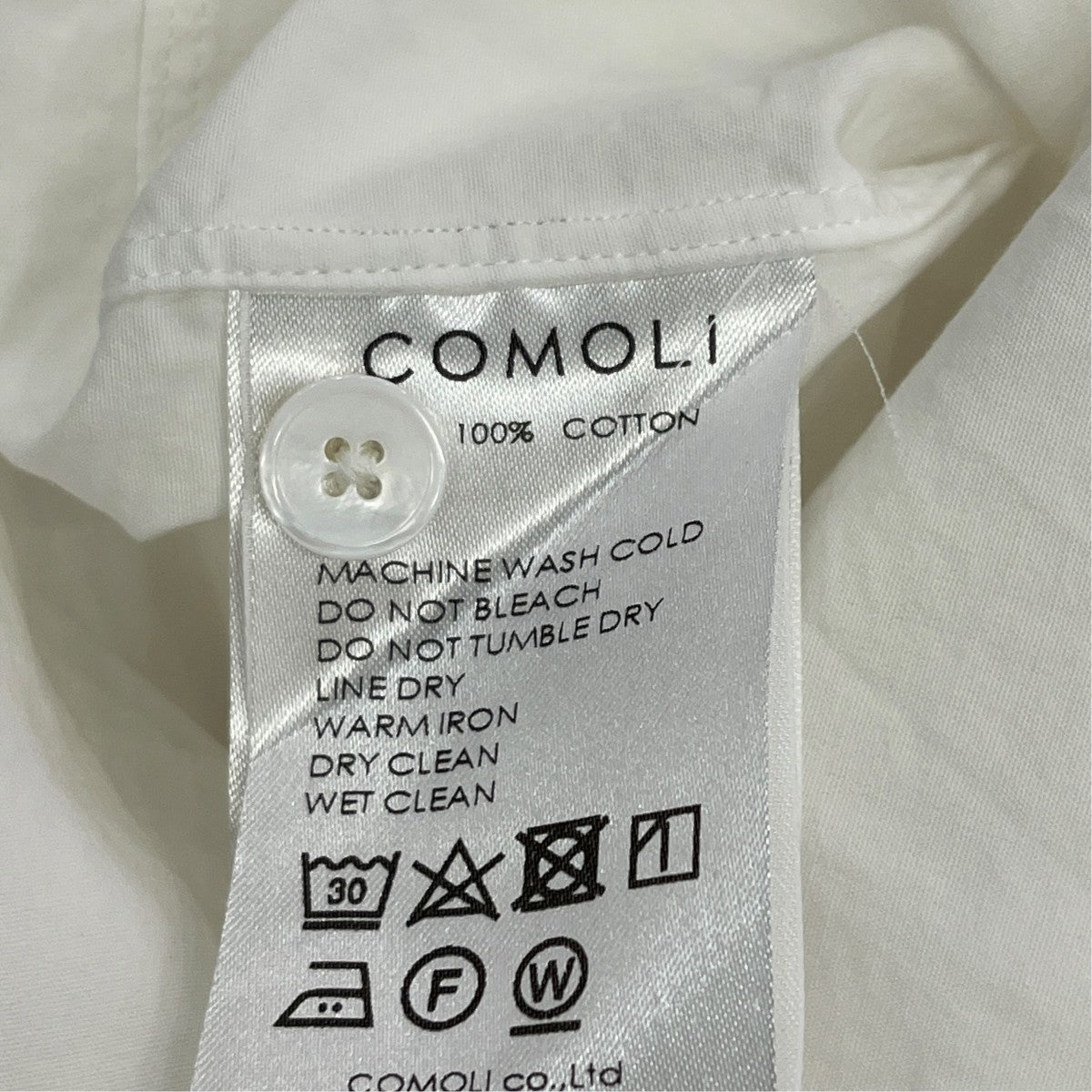 COMOLI 17SSバンドカラーシャツK01 02005 古着・中古-6枚目のアイテム画像