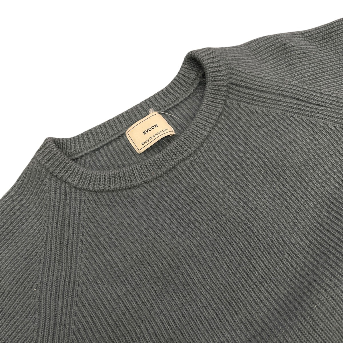 EVCON Shetland Wool Low Gage Crew Neck Knitセーター203 91202 古着・中古-3枚目のアイテム画像