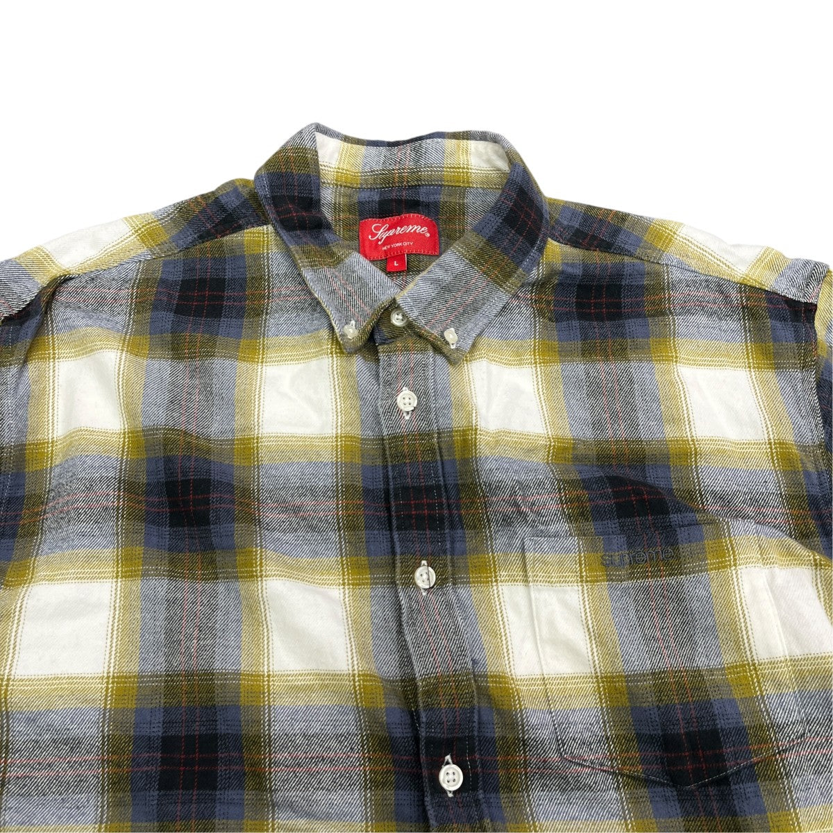 Supreme 22SSBRUSHED PLAID FLANNEL SHIRTチェック柄ネルシャツ 古着・中古-3枚目のアイテム画像