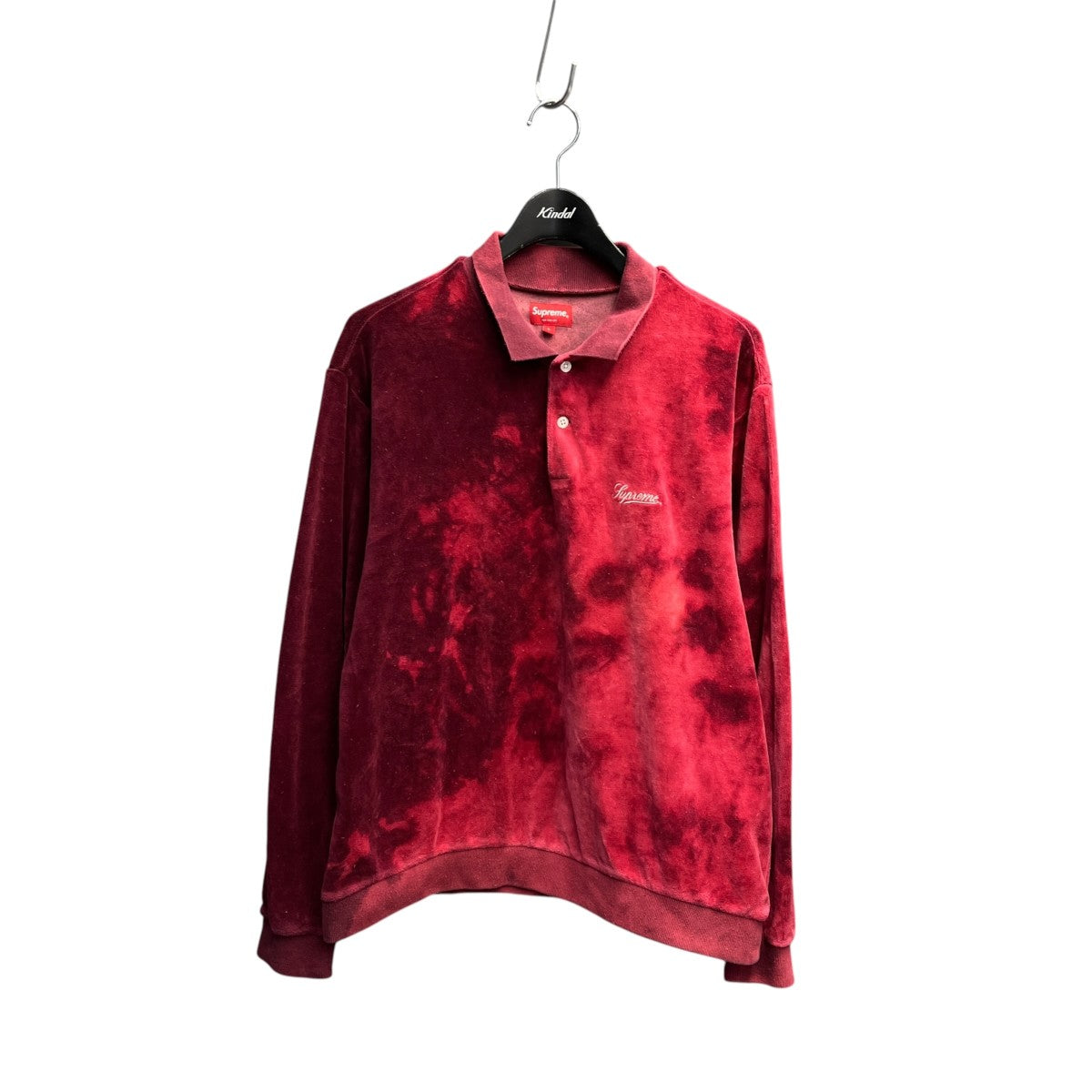 Supreme 21SSBLEACHED VELOUR L S POLOポロシャツ 古着・中古-1枚目のアイテム画像