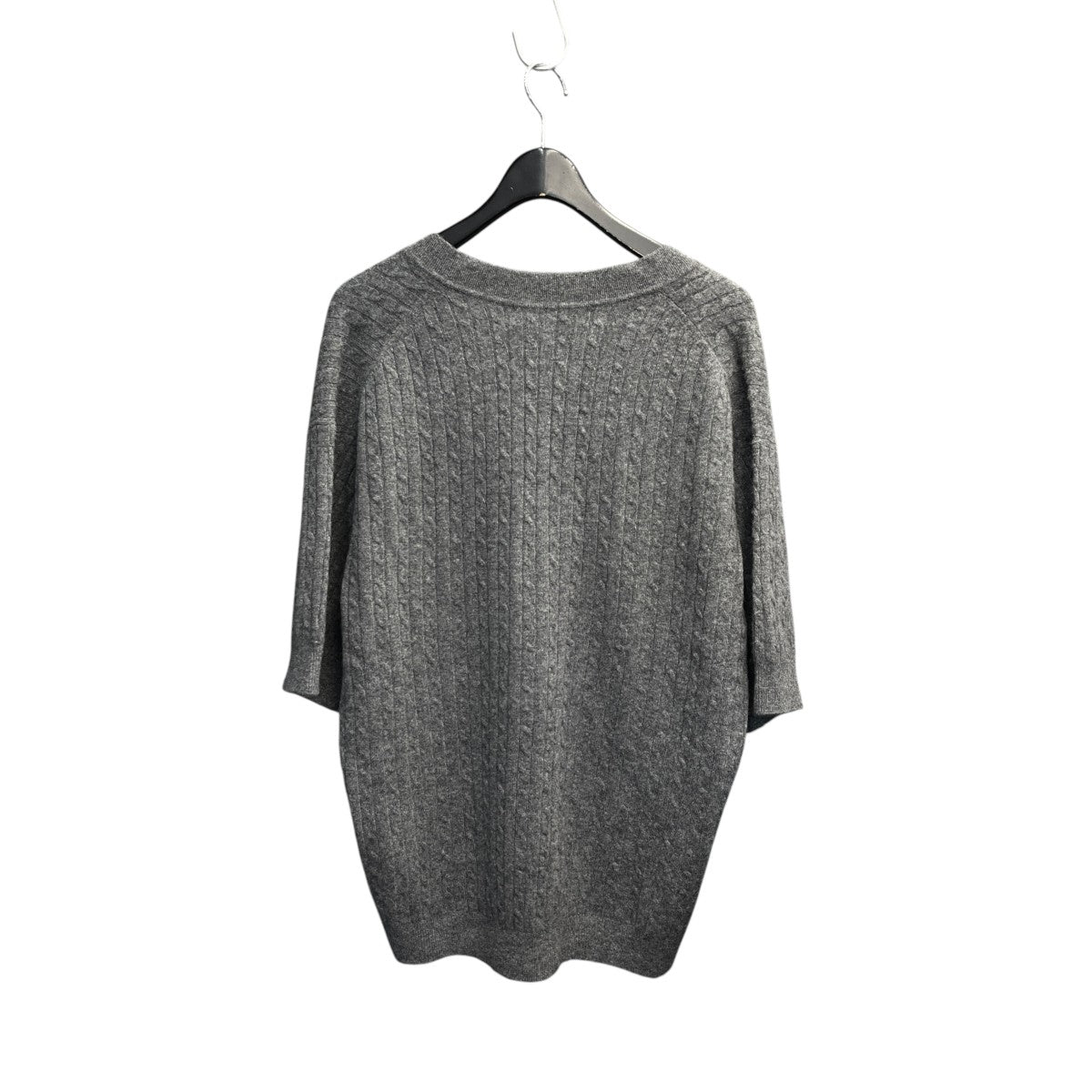 Y YO cashmere cable half sleeve knit半袖ニット634-55-70002 古着・中古-2枚目のアイテム画像