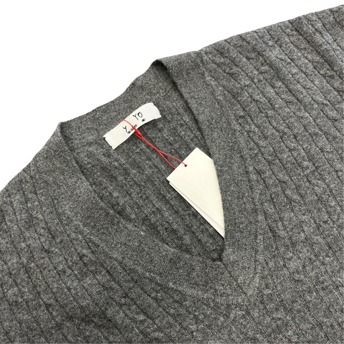 Y YO cashmere cable half sleeve knit半袖ニット634-55-70002 古着・中古-3枚目のアイテム画像