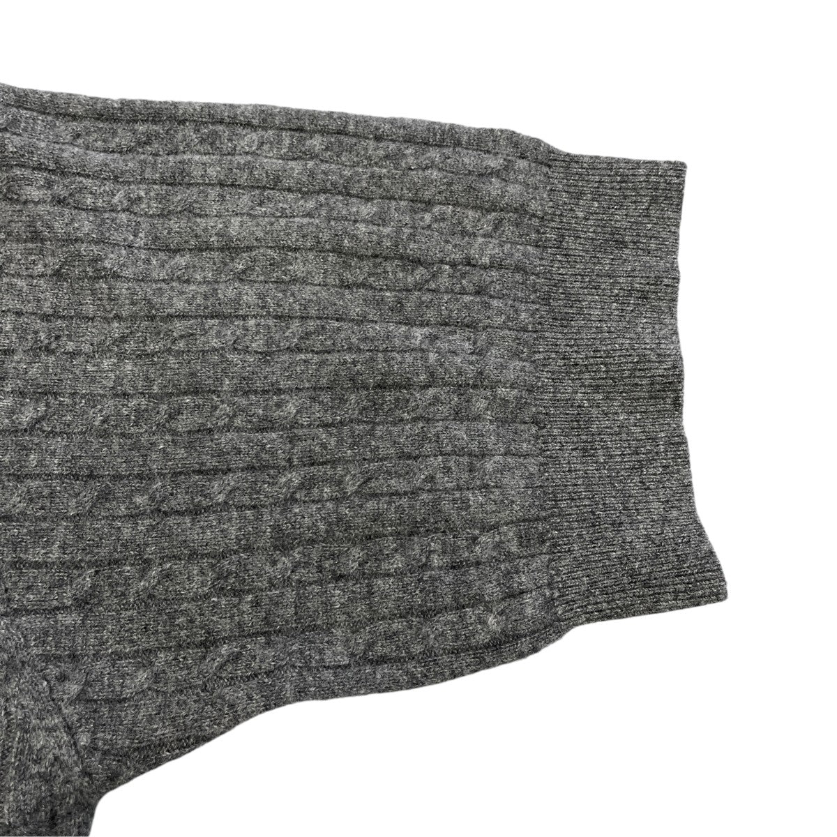 Y YO cashmere cable half sleeve knit半袖ニット634-55-70002 古着・中古-4枚目のアイテム画像