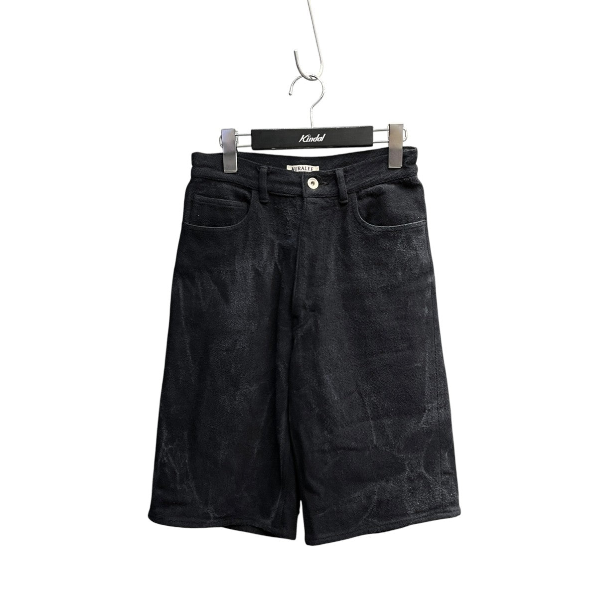AURALEE 26SSWomens Silk Nep Denim 5P Wide Shorts BlackショートパンツA26SP04SD 古着・中古-1枚目のアイテム画像