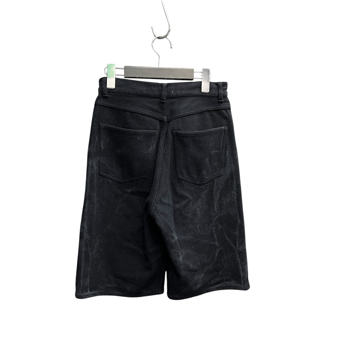 AURALEE 26SSWomens Silk Nep Denim 5P Wide Shorts BlackショートパンツA26SP04SD 古着・中古-2枚目のアイテム画像