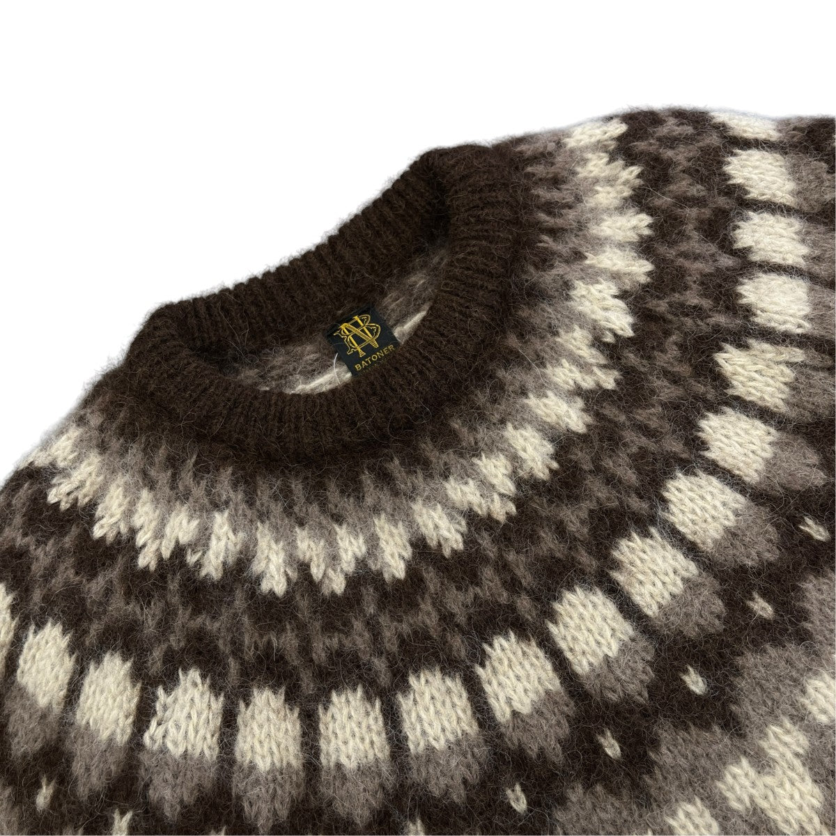 BATONER 19AWMOHAIR NORDIC CREW NECK長袖ニットBN 19FM 046 古着・中古-3枚目のアイテム画像