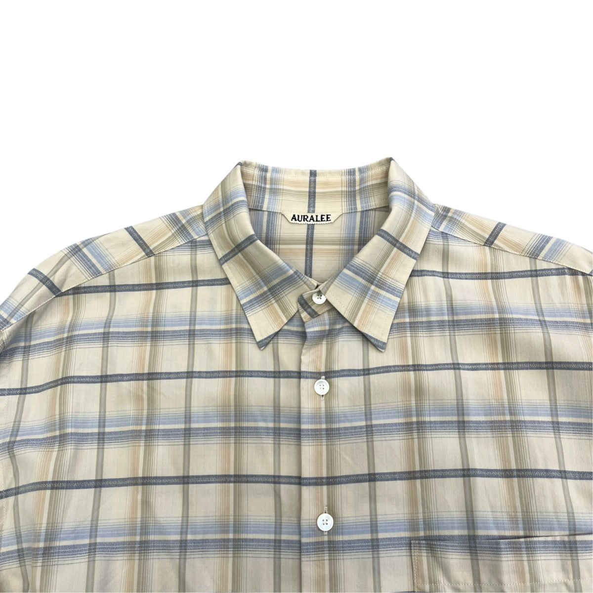 AURALEE 24SSSUPER LIGHT WOOL CHECK SHIRT長袖チェックシャツA24SS01LC 古着・中古-3枚目のアイテム画像
