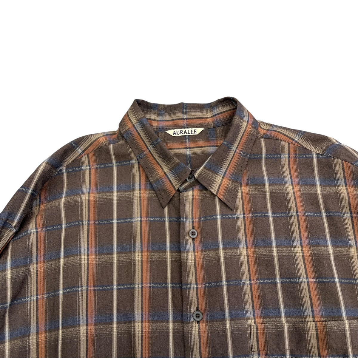 AURALEE 24SSSUPER LIGHT WOOL CHECK SHIRT長袖チェックシャツA24SS01LC 古着・中古-3枚目のアイテム画像