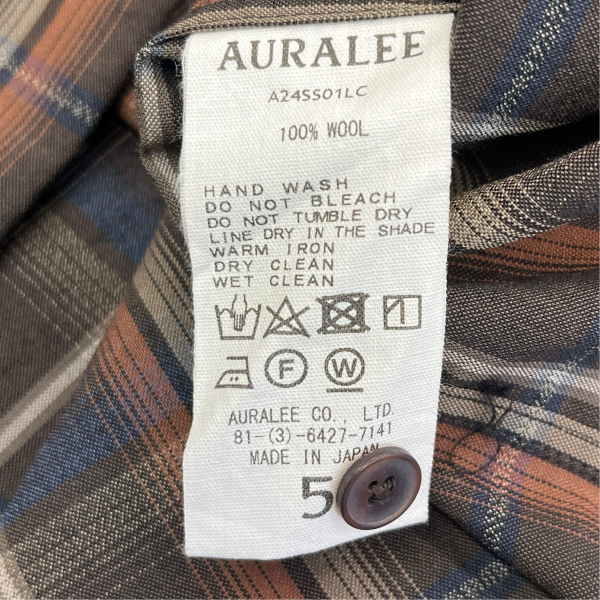 AURALEE 24SSSUPER LIGHT WOOL CHECK SHIRT長袖チェックシャツA24SS01LC 古着・中古-6枚目のアイテム画像
